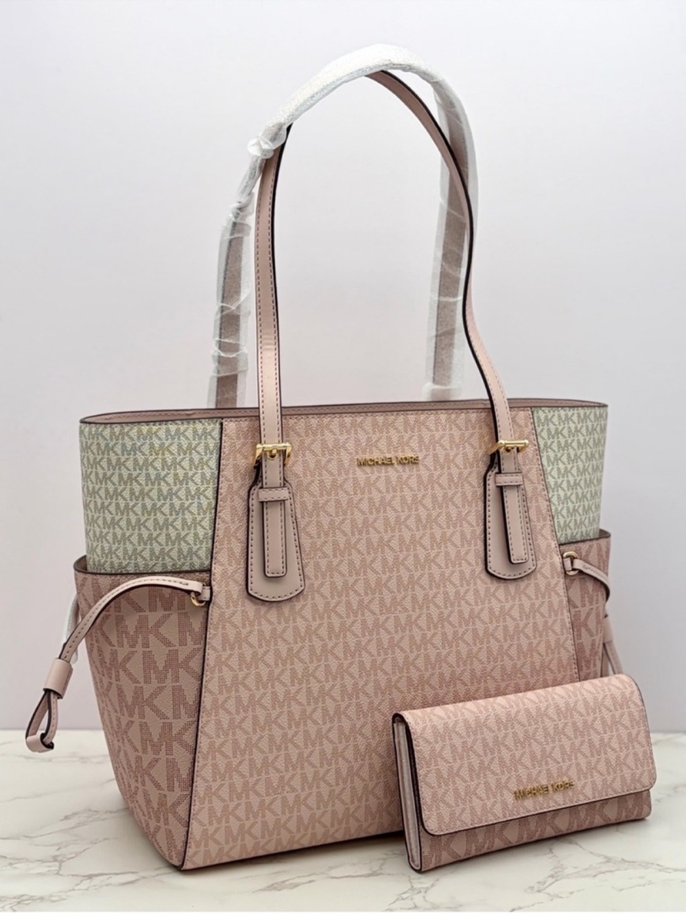 Michael Kors Voyager Tote Shoulder Bag and   Matching Wallet Powder Blush - Picture 11 of 15